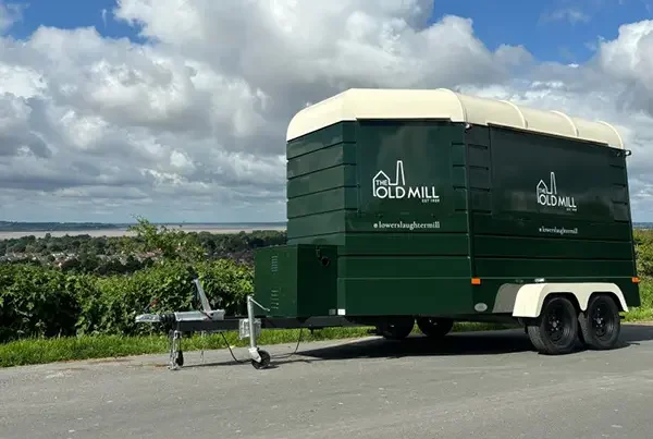 the old mill green converted horse trailer